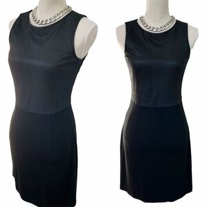 Theory Tirionne Leather Combo Mini Dress